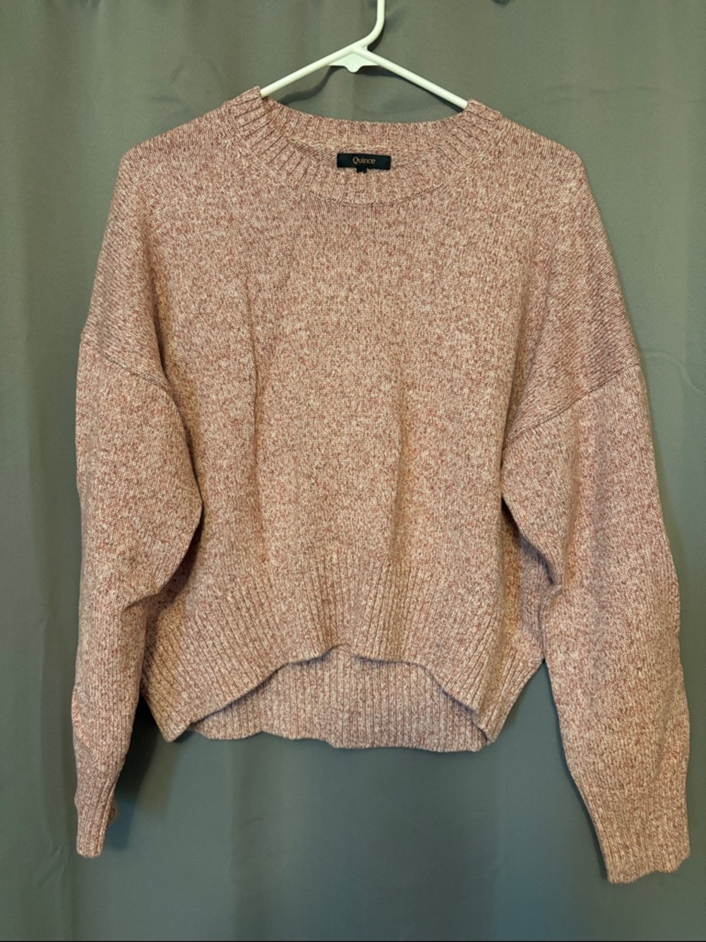 Quince Dusty Rose Marled Crewneck Sweater